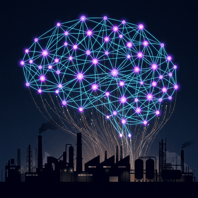 IRIS AI Engine — neural network analyzing factory data